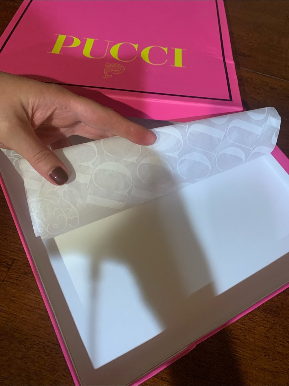 Authentic , brand new , rare, medium size Emilio Pucci  pink box w/tissue paper